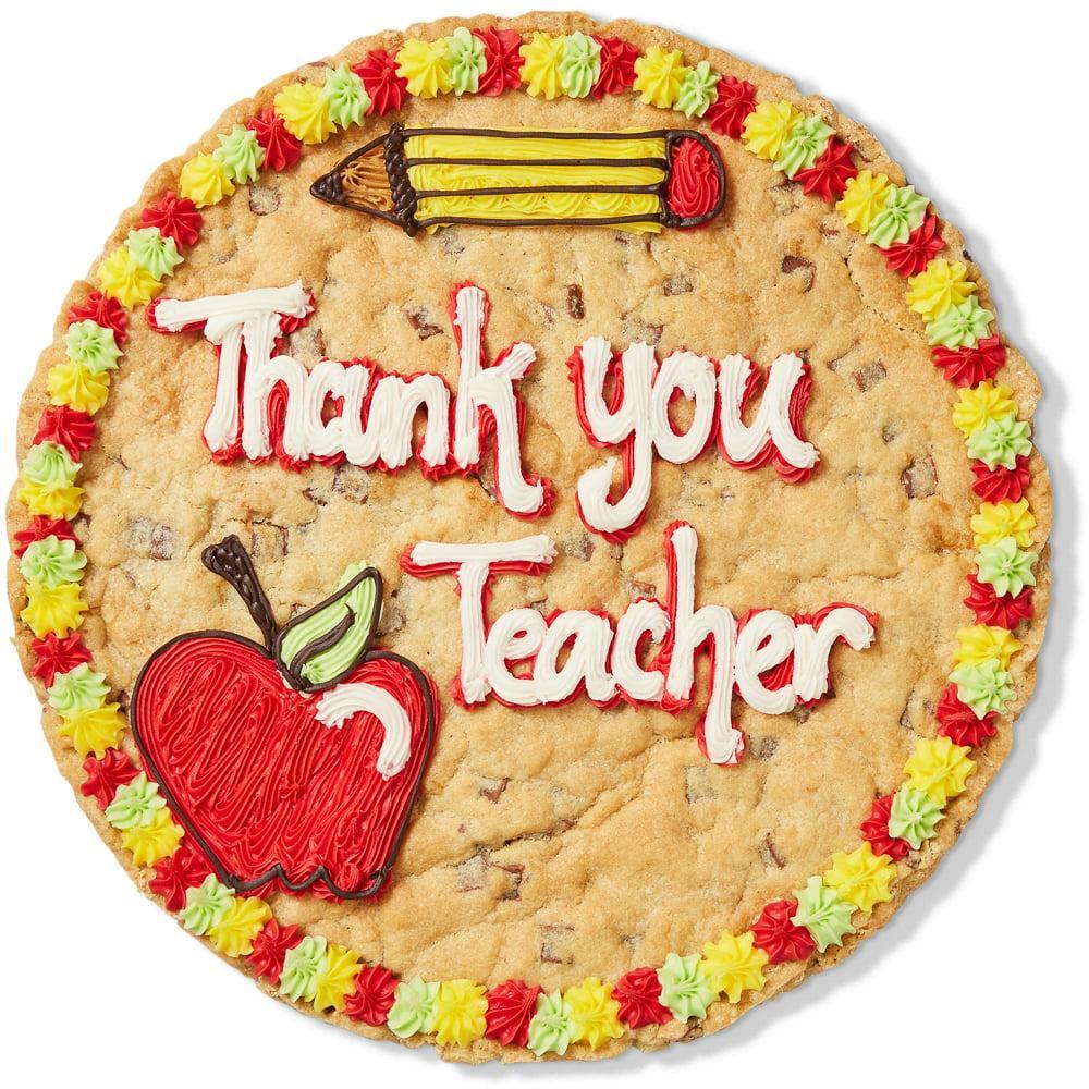 Thank You Teacher Round Milk Choc Single Layer