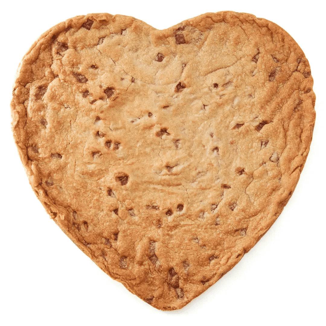 Plain Giant Heart Cookie-Milk Choc-Square-Single